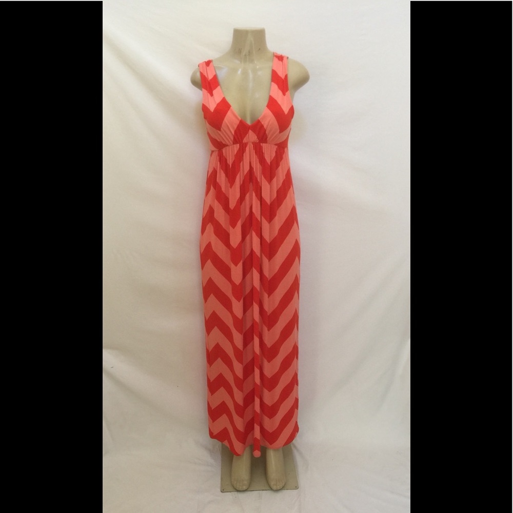 J. Crew Size Medium Chevron Pattern Maxi Dress - image 1